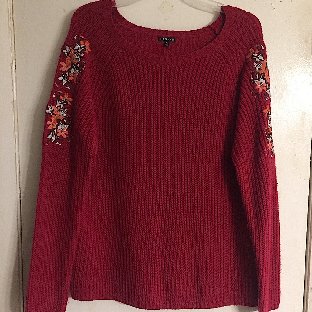 Hannah embroidered long sleeve sweater